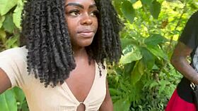 We fucked the hot black girl at the waterfall