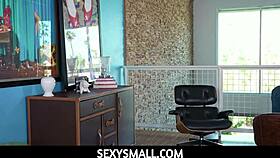 Mazy Myers plays hide and seek, leading to blowjob.