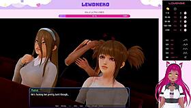 I, Vtuber LewdNeko, am playin Harem Hotel part 20 with big tits and vibratorr