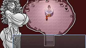 Ebony girl with big tits gives blowjob in hidden space