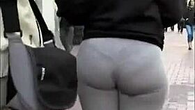 thick leggings creep sneaks a peek