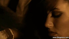 Beautiful brunette reveals her natural charm