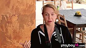 Watch this skinny slut rip her clothes off backstage!