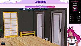 I, Vtuber LewdNeko, am playin Harem Hotel part 20 with big tits and vibratorr