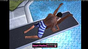 Outdoor adventure: Erotic pool play cartoon women