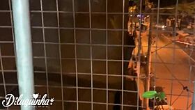 Latina teen sucks big cock publicly on the beach