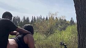 Sexy chubby BBW Remi TAKING bbc on top of a giant rock in nature.