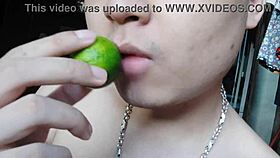 Chinese Asian Woman Licks Her Pussy During Intense Masturbation