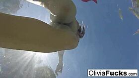 olivia enjoys summer pool time