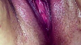 Pussy indulges in wet and fluffy anal beads and also massive dildo
