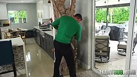 madison wilde hides and gets caught by joey for a wild fuck