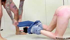 Bound teen DOMINATED in BDSM, CUMMING hard