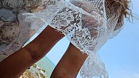 Intense Outdoor Voyeur Exhibition for Horny Neighbors