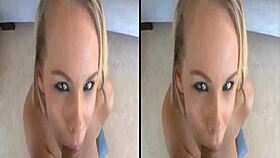 Sloppy blowjob from slut in pov