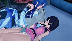 Aqua, rub my pussy harder before we lick each other! Kiari's turn next in Kingdom Hearts hentai.