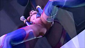 best of d va in double scenes, showing off her ass
