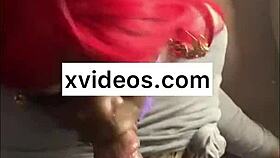 Slutty Ebony Tranny Gives Sloppy Deepthroat To BBC