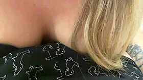 Blonde Couple's Intense Blowjob with Cum Swallowing