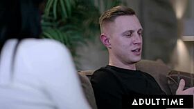 Adult time - naughty milf stepmom Reagan Foxx tells horny stepson how to stroke