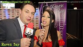 Raven Bay teaches Andrea Diprè a detailed blowjob lesson with spitting instructions