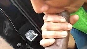 slut sucking my dick outside in public