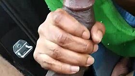 slut sucking my dick outside in public