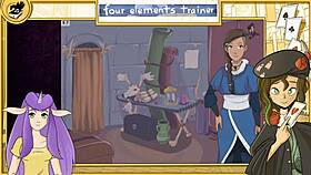 brunette teacher blows monster dildo in avatar!