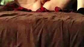 Wife orgasms with 10 inch vibrator in homemade voyeur scene.