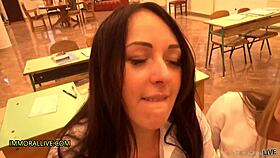 teacher bends over schoolgirl 18+ for a wild pov creampie. what's his secret healing trick?