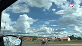 Thay Ksada fucks intensely on the street with passing cars.