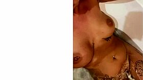 Mature milf with big tits and tattoo undresses in POV striptease, receiving cock every day