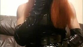 t-girl in pvc, are you enjoying two cigarettes at once?