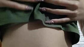 young teen having fun showing off in a homemade video.