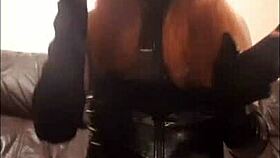 t-girl in pvc, are you enjoying two cigarettes at once?