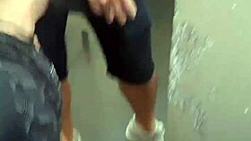 i was suckin the married guys dick in the toilet when the cleaner caught us, oh shit