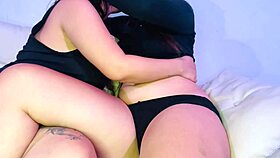 horny best friends in sleepover sucking and riding 😈