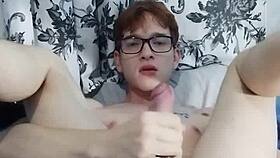 Amateur redhead solo masturbation with dildo and cum