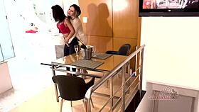 In motel, amateur bisexual loves girl on girl action