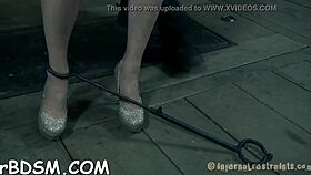 Masked angel's exposed cunt gets wild drubbing