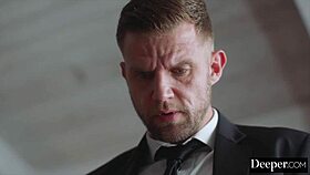 Go deeper! Kinky blonde Emma goes airtight in horny 4some with cumshot!