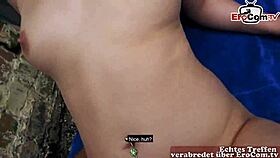 Young gothic TEEN picked up for OUTDOOR erotic DATE without condom.