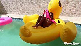 maxine x uses dildo by the pool