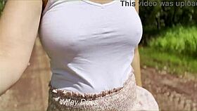 i can’t believe my randy wife dared to go braless flashing in public on a wild exhibitionist walk