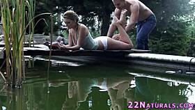 i'm a loving blonde babe giving blowjob to monster cock outdoors for cumshot
