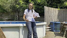 Brunette Undergoes Intense Wetlook Casting Interview