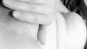 busty milf caresses herself in close up 😍