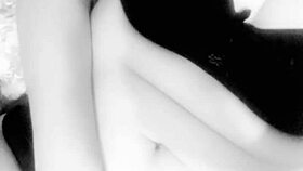 busty milf caresses herself in close up 😍