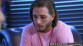 In the Brazzers scene, dirty masseur Lucas Frost seduces Julia Ann with forbidden psychology.
