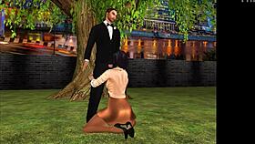 enjoying a sweet appetizer in cartoon style