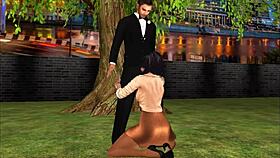 enjoying a sweet appetizer in cartoon style